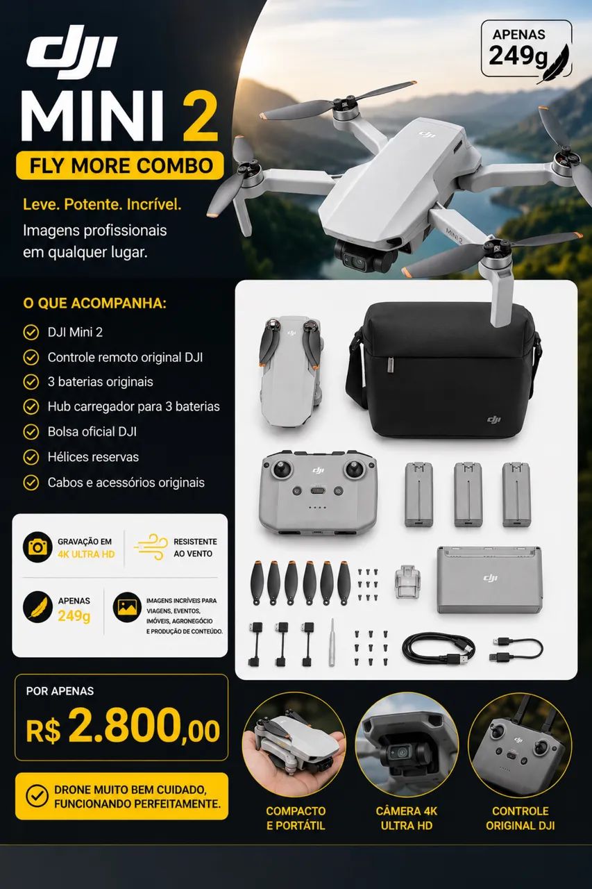Drone DJI mini 2 COMPLETO