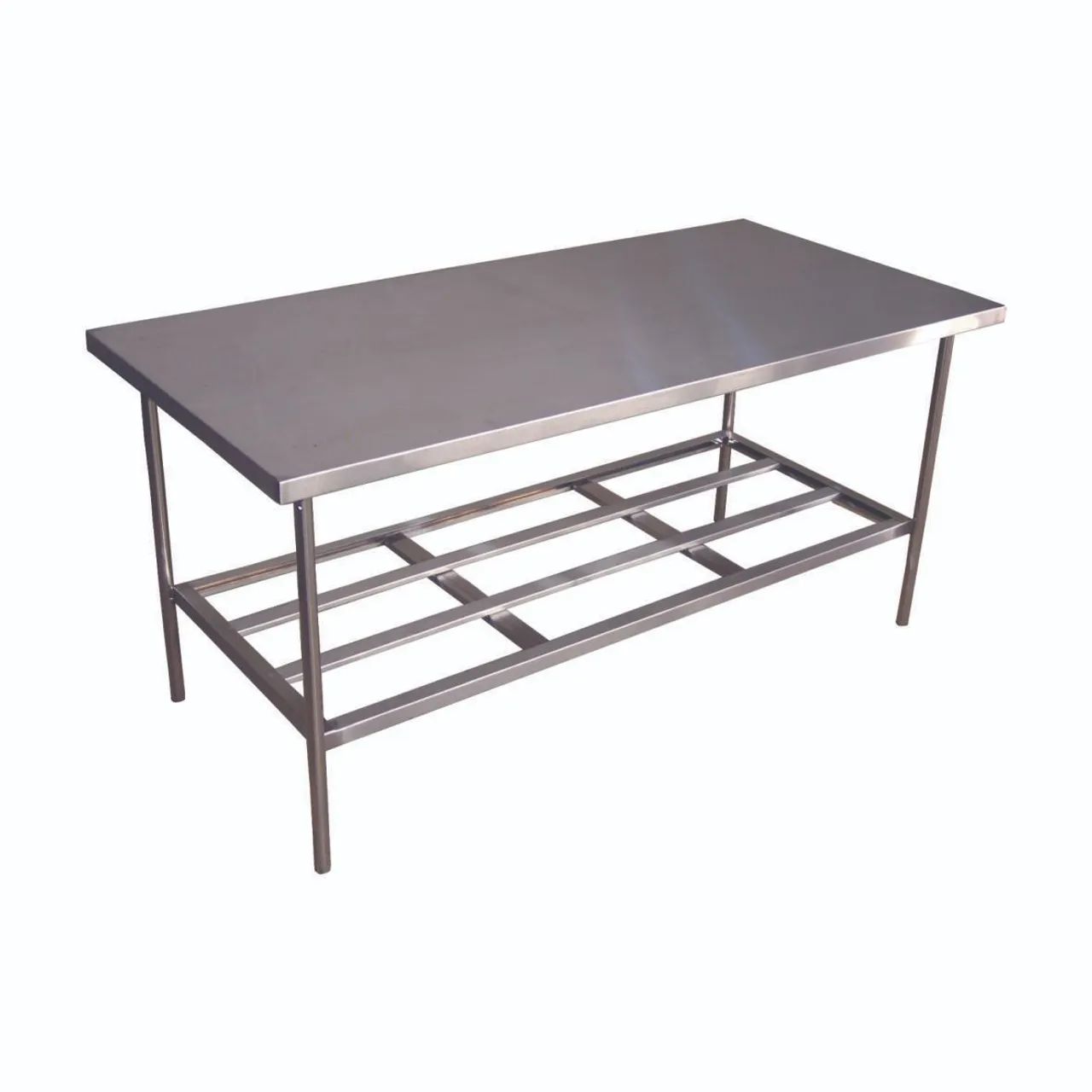 Mesa inox 430 de 1.90x90cm com grade 