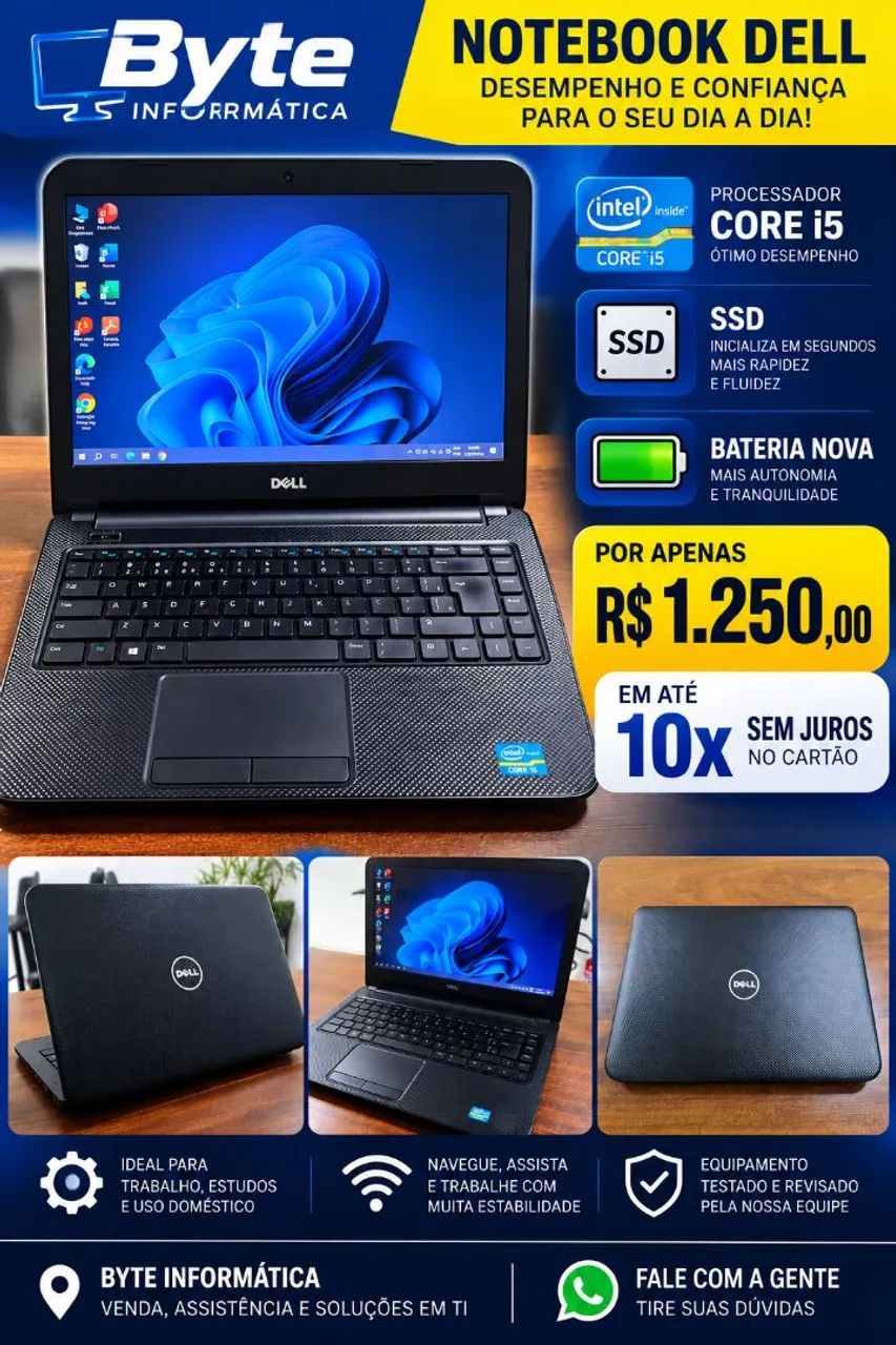 Notebook Dell 10x sem juros
