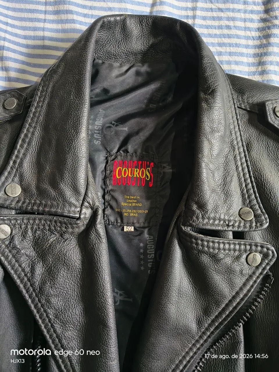Jaqueta masculina de couro 