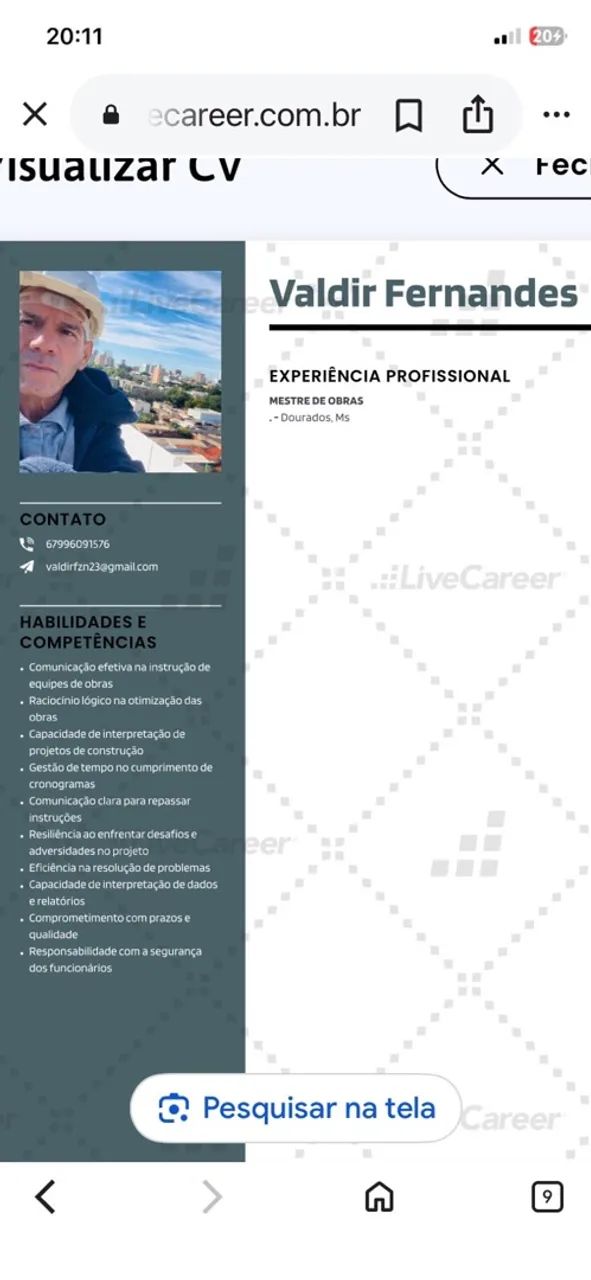 Mestre De Obras Geral