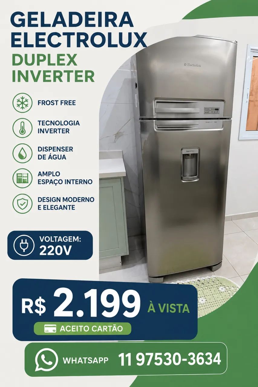 Geladeira duplex inox 220v
