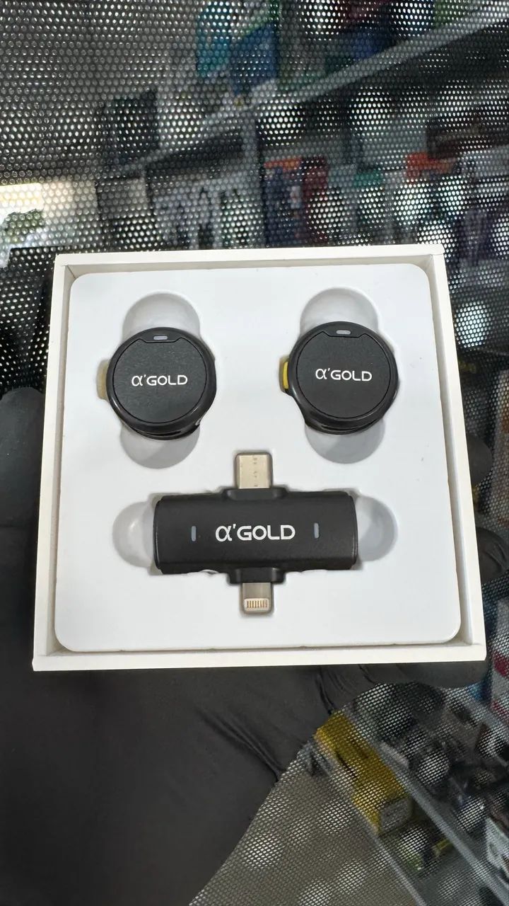 Microfone lapela duplo 2 em 1 androide e iPhone com ímã - Foto 2