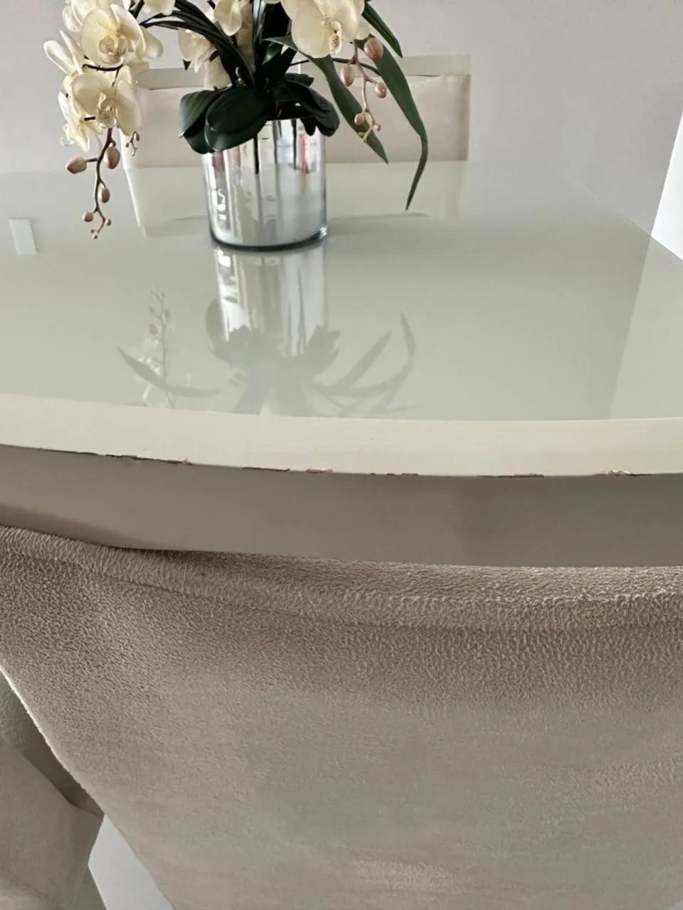 Mesa Quadrada 1,40 x 1,40 - 6 cadeiras - Off White - Foto 5