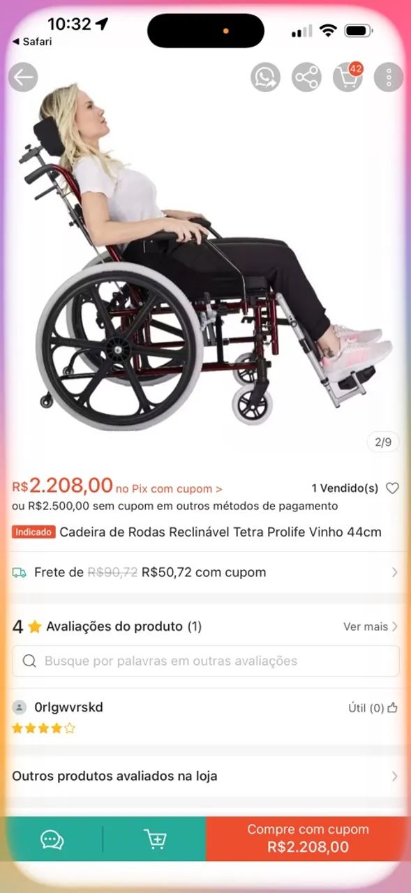 Cadeira de rodas articulada  - Foto 5
