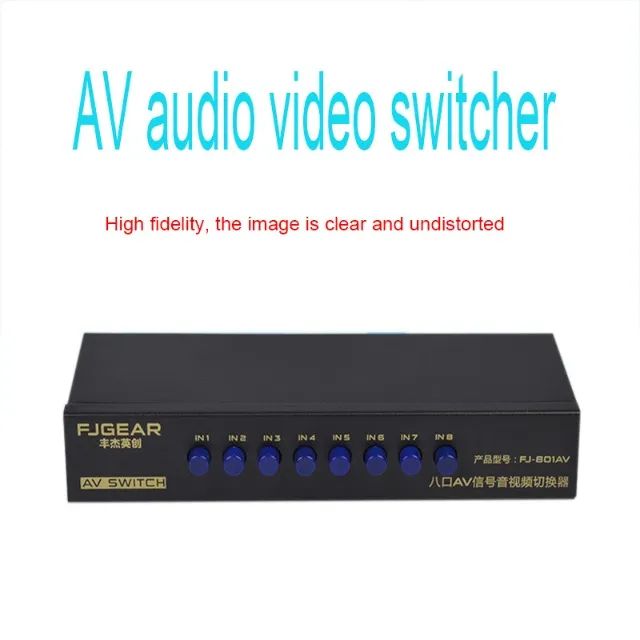 Chaveador AV 8 Entradas e 1 Saída RCA Áudio Vídeo para Consoles, DVD, DVR e Câmeras - Foto 6