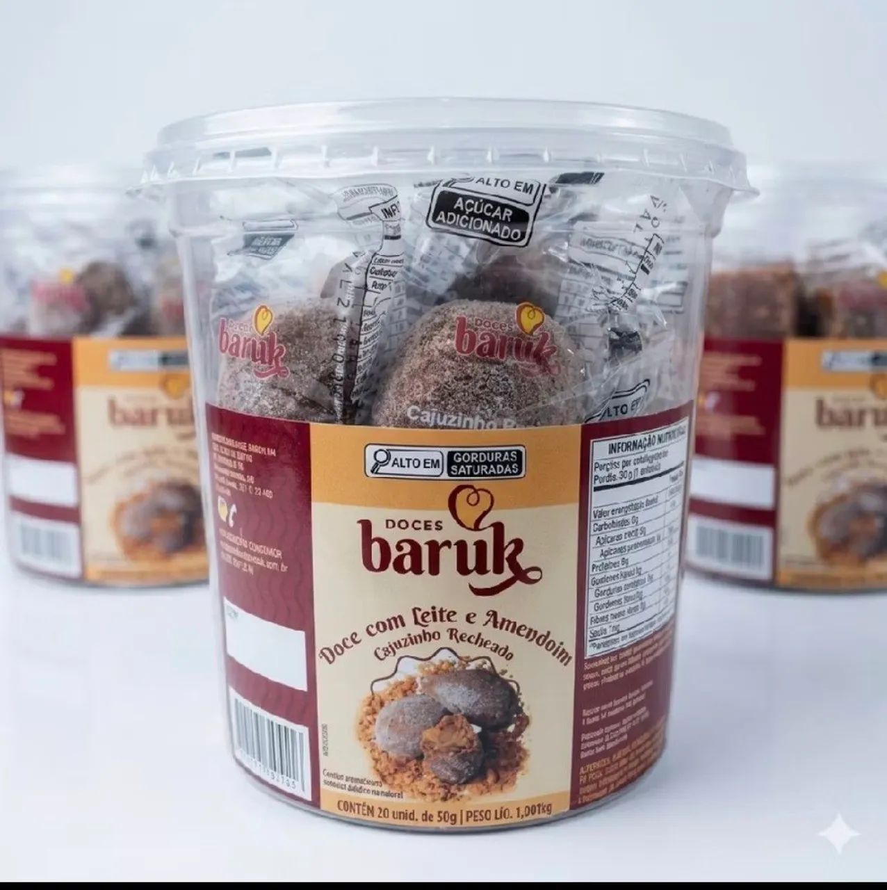 Doce Cajuzinho baruk pote com 20 unidades 