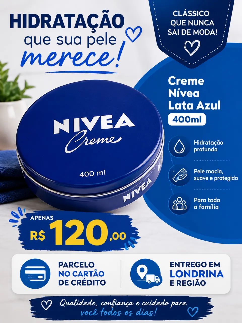 Creme Nívea 400ml (Novo lacrado)