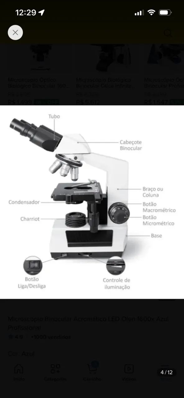 Microscopio Binocular Olen Seminovo - Foto 2