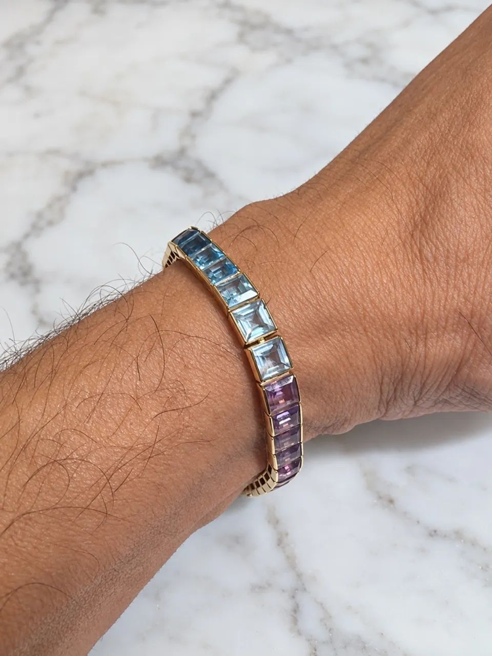 Pulseira Riviera 18 k 14 gramas e 35 pedras preciosas  - Foto 2