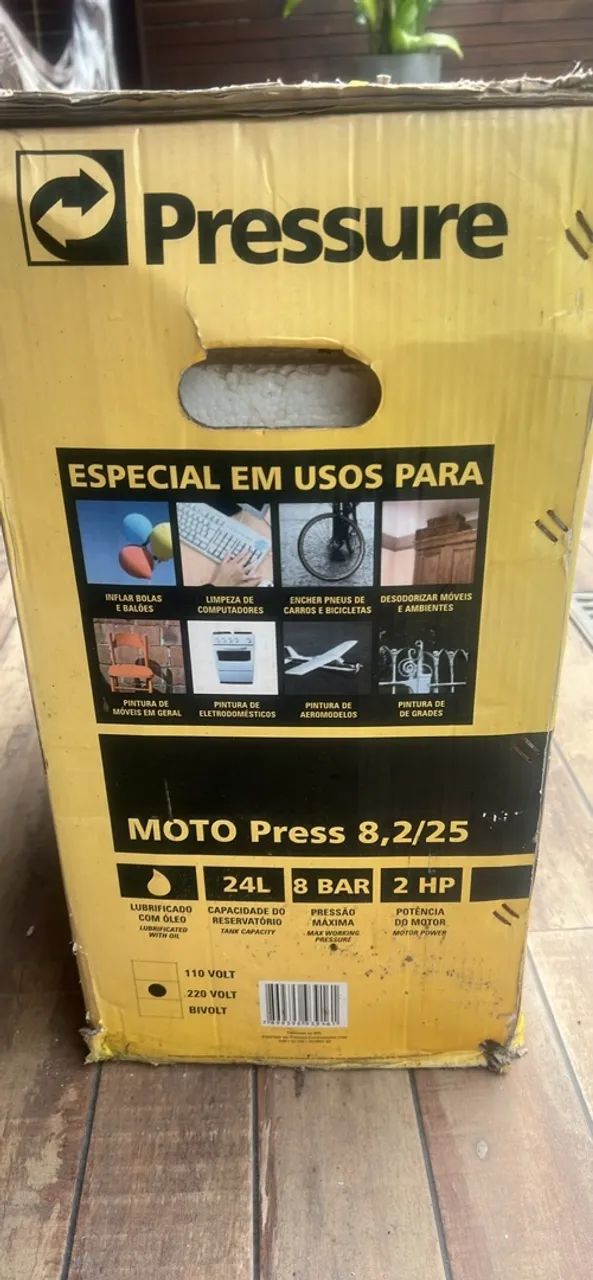 Compressor de Ar Motomil Moto Press 8,2/25 - 24 Litros - 2 HP - Foto 2