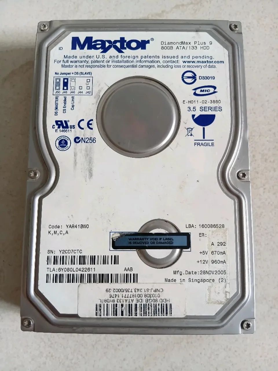 HD 80GB maxtor