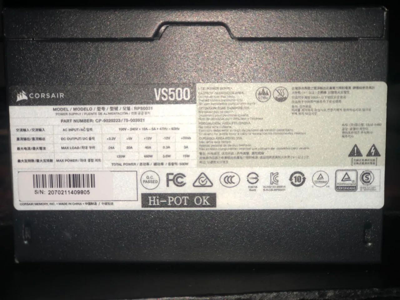 Fonte Corsair VS500 - Foto 2
