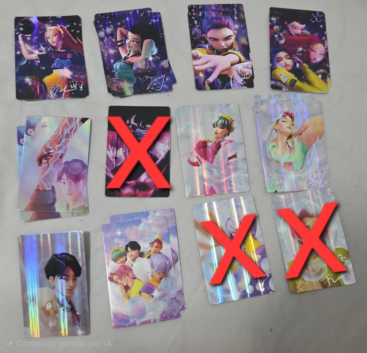 Photocards Huntrix e Saja Boys para venda ou troca