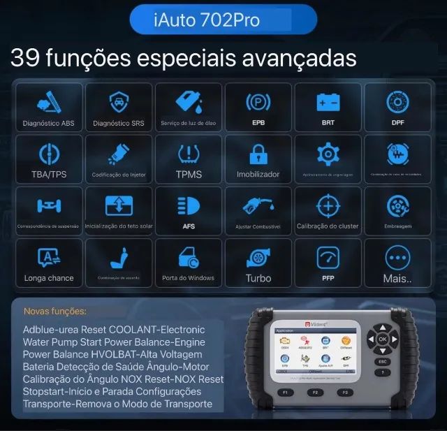 Scanner automotivo vident 702 + af - Foto 4