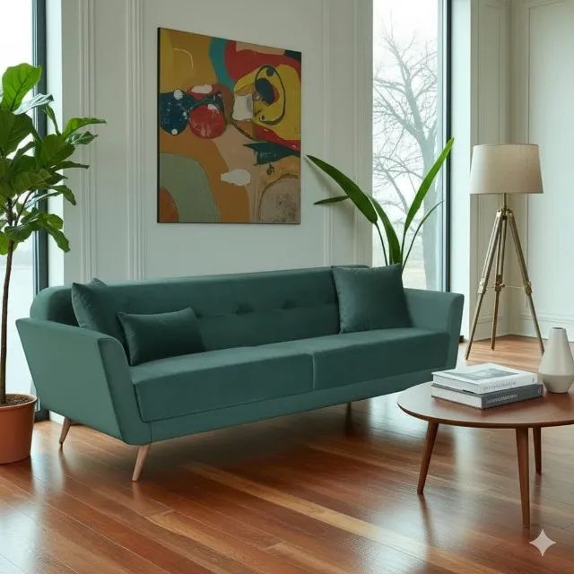 Sofá Living Verde 2,10m - Linha Alto Padrão