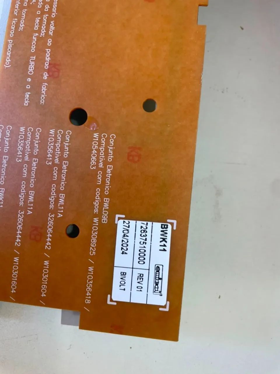 Placa de Máquina BWK11 Brastemp