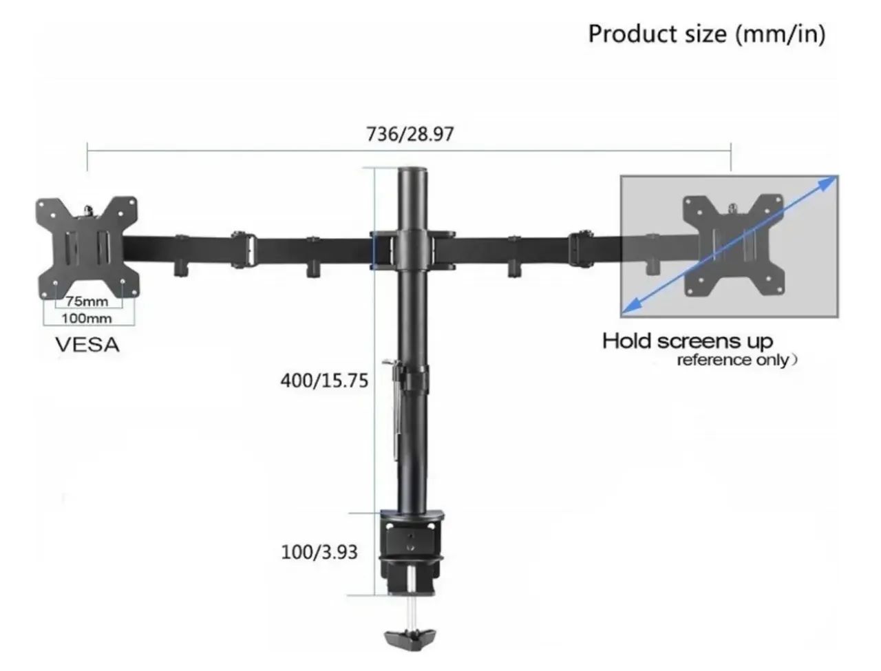 Suporte Monitor De Mesa Vesa Articulado do 17? a 32? polegadas. - Foto 2