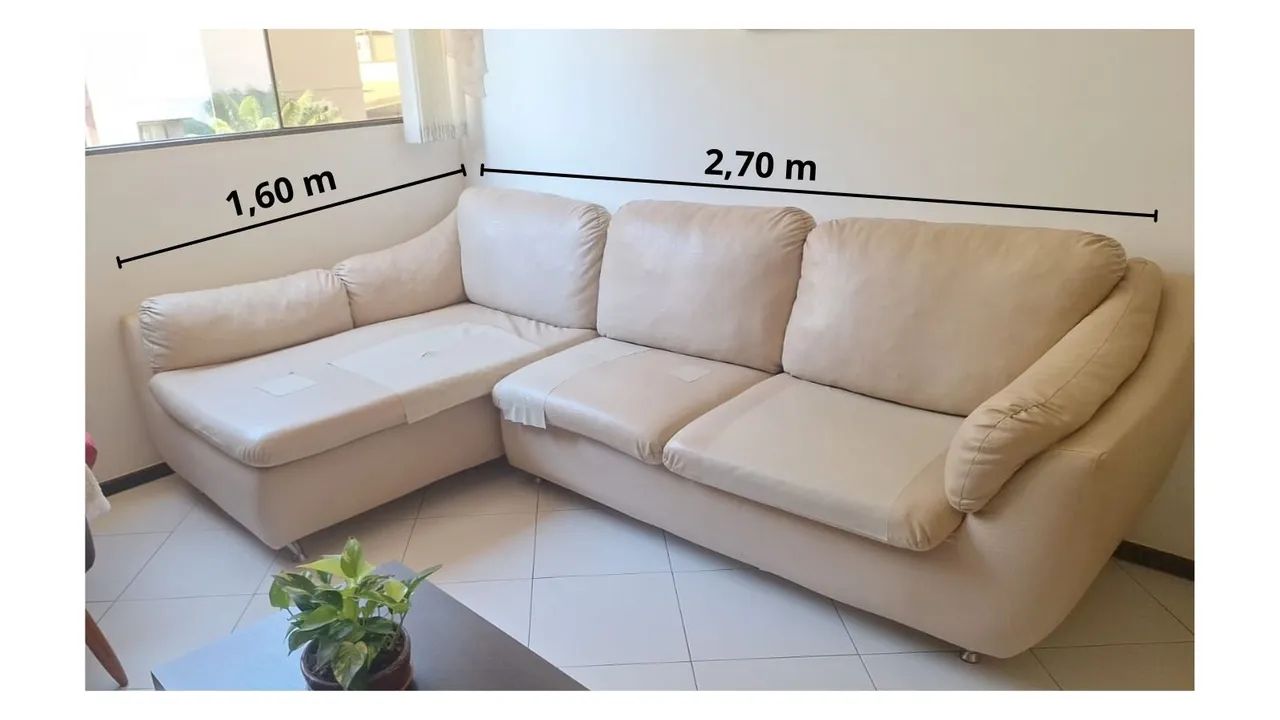 Sofá de Canto Grande (2,70m x 1,60m) - Muito Confortável 