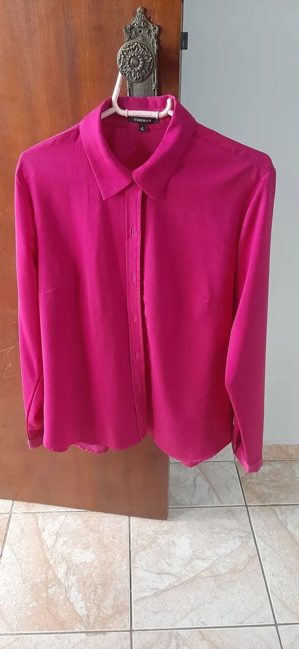 Camisa de seda pink