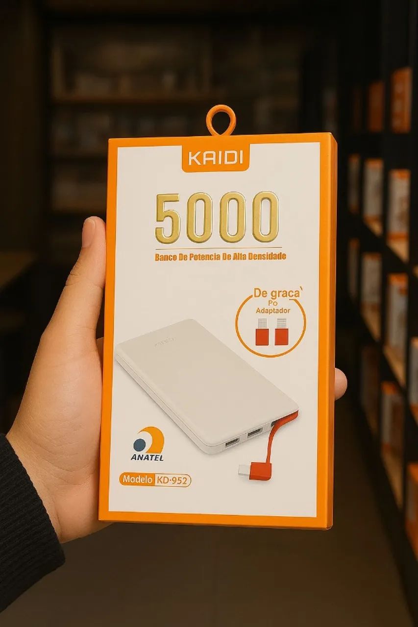 Carregador Portátil 5000 MAh Kaidi - Foto 2