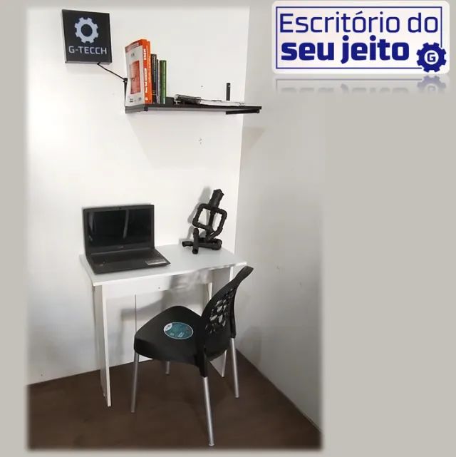 Escrivaninha NOVA Mesa de Escritório Multiuso para Notebook Estudo Computador Home Office - Foto 5