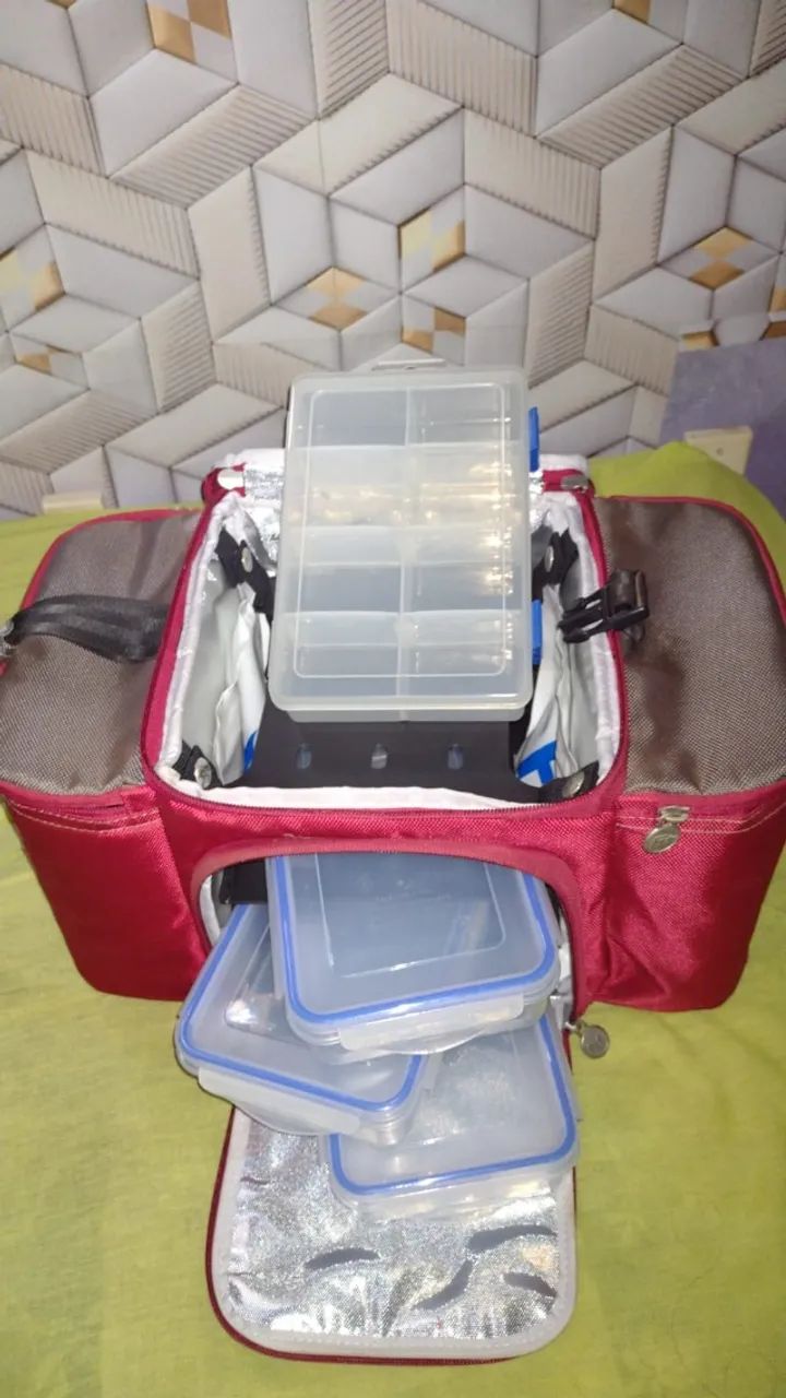 bolsa mochila marmita termica academia cooler fitness