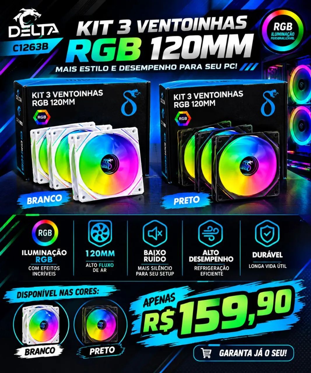 Kit 3fans + controladora+ controle  - Foto 2