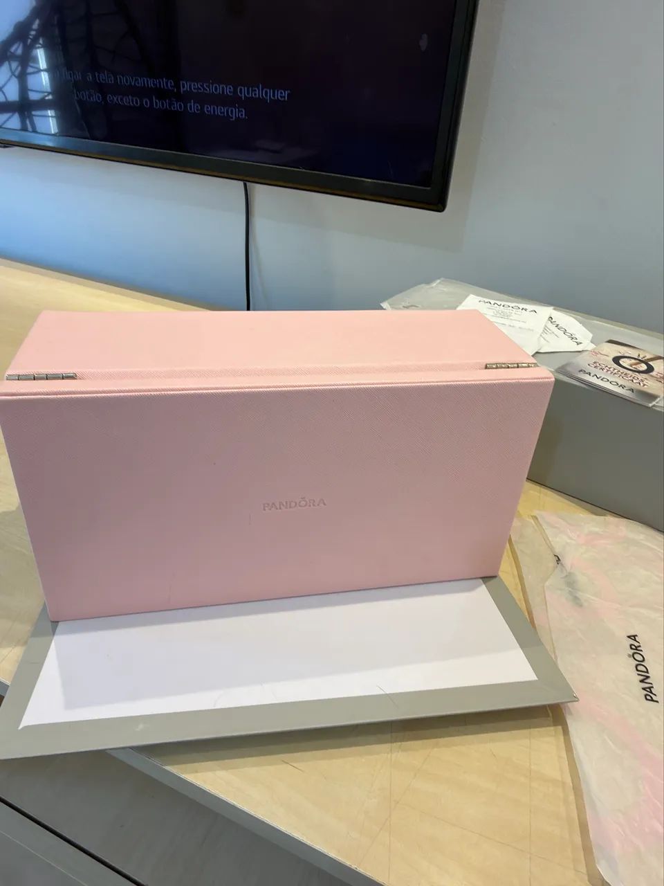 Porta joias rosa importado Pandora com certificado  - Foto 3
