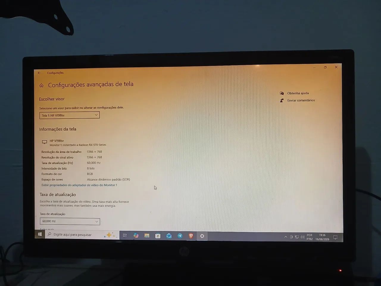 monitor hp 18,5 polegadas