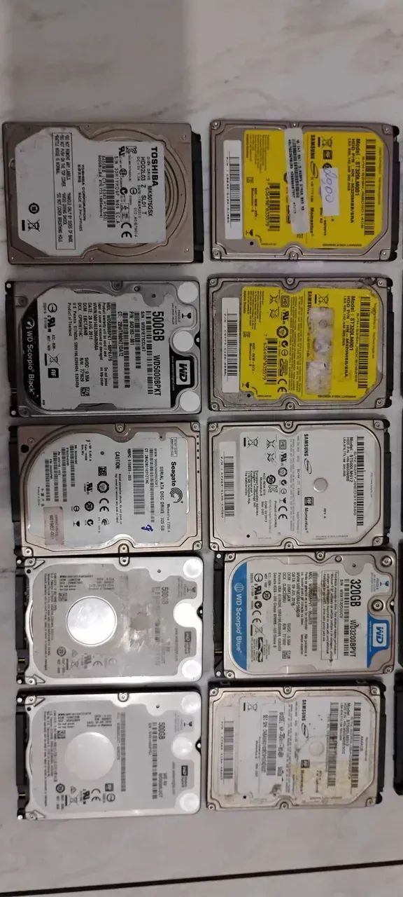 hd de notebook 1 de 250gb e 2 de 320gb sem garantia