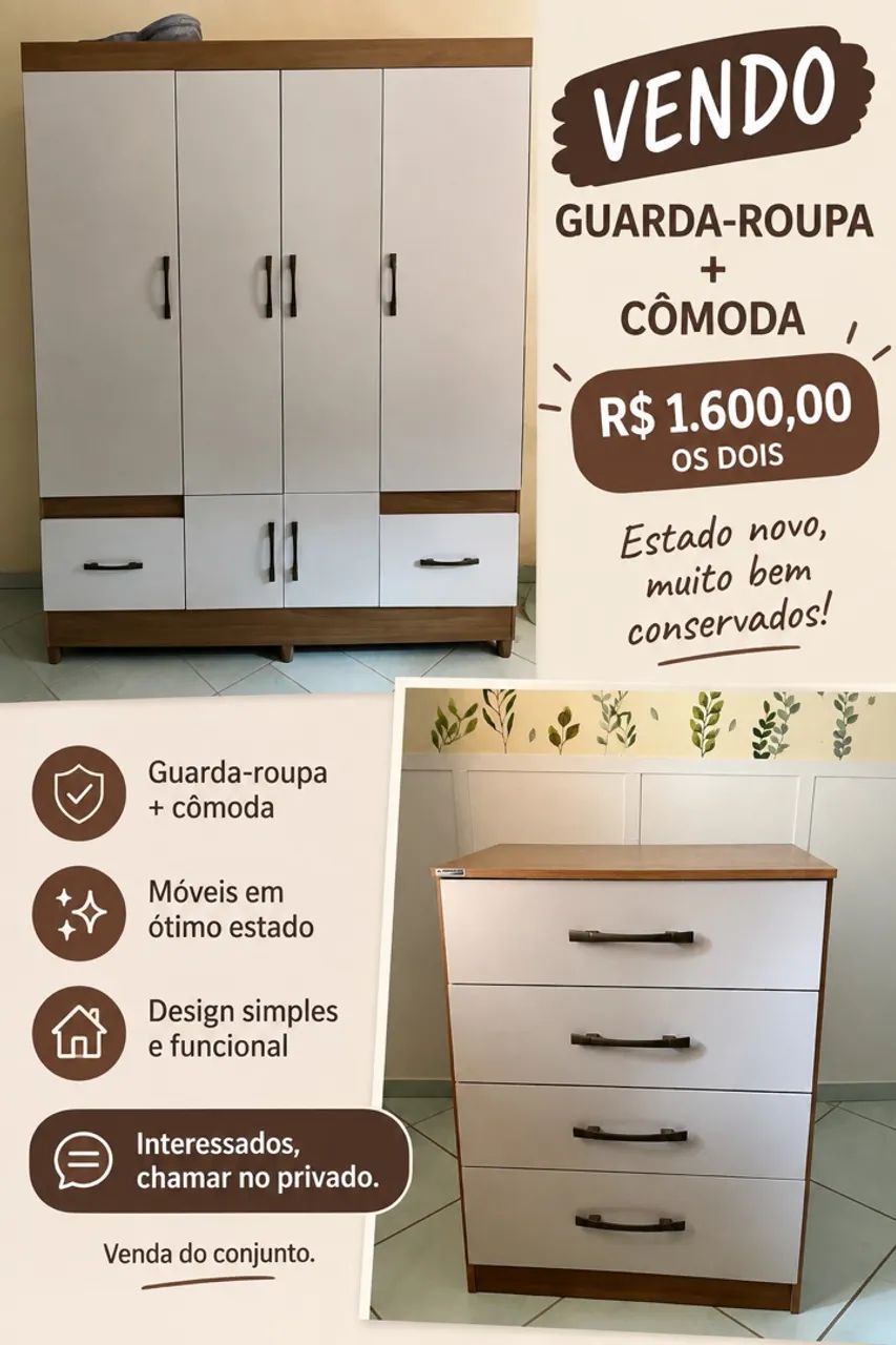 Guarda roupa+ cômoda 