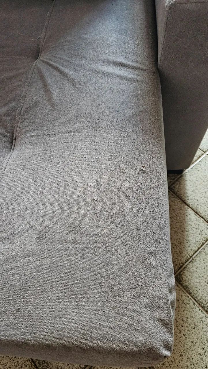 Sofá Retrátil 3 Lugares Cinza Suede TOKSTOK - Foto 4