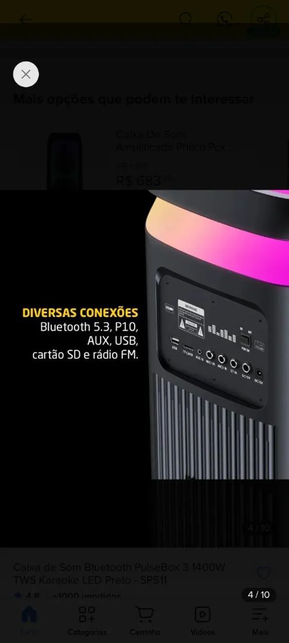 Caixa de Som Pulse 1400 watts  - Foto 3