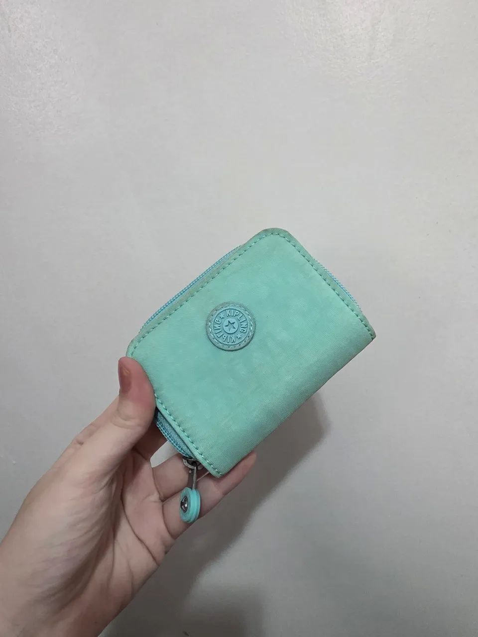 Mini carteira Kipling verde agua /ciano