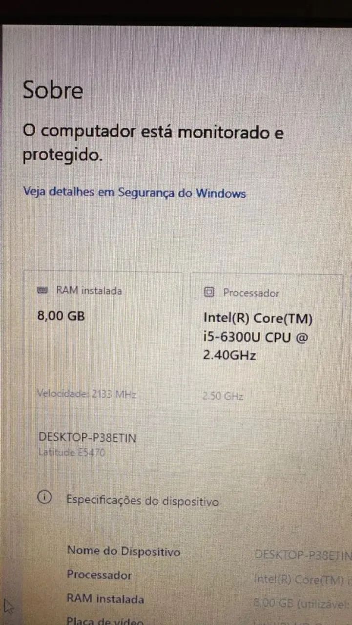 Notebook dell i5 8gb memória ram ddr4 e ssd 240gb - Foto 4