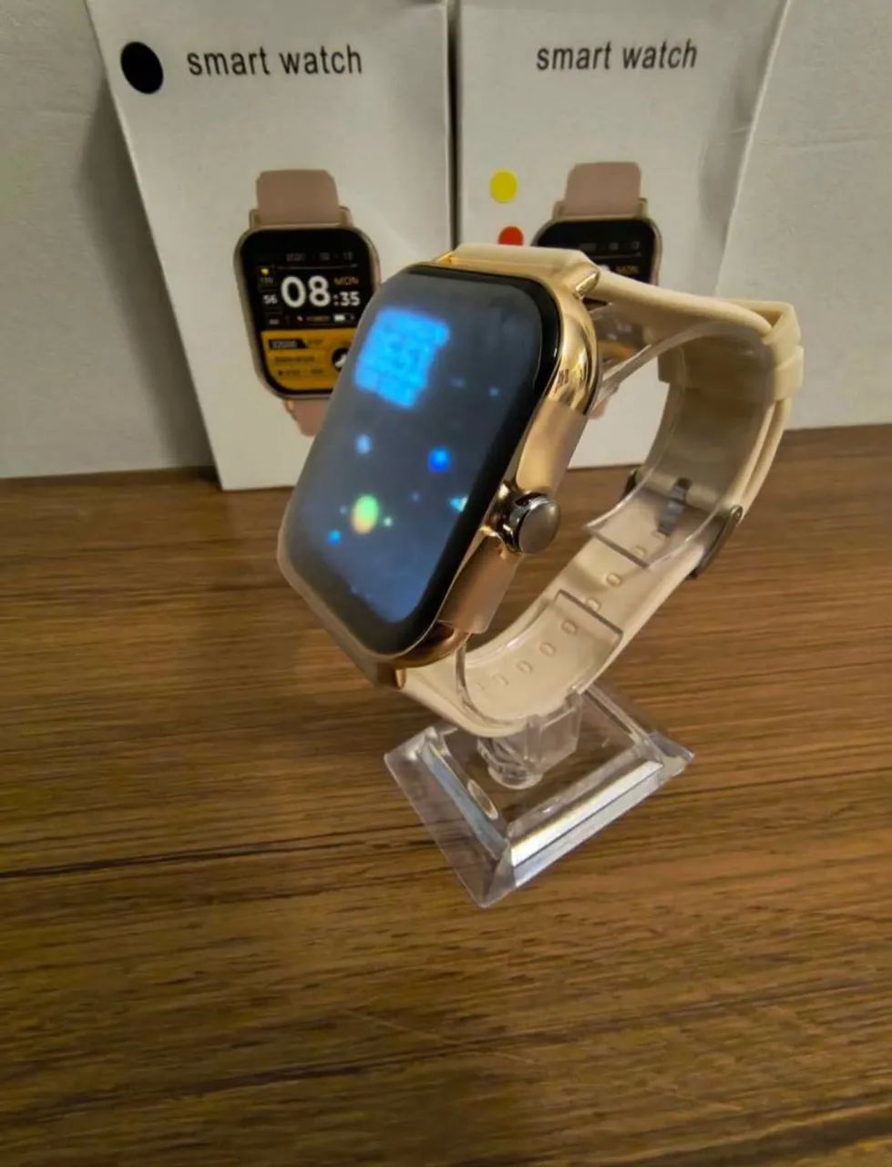 Smartwatch feminino dourado - Foto 3