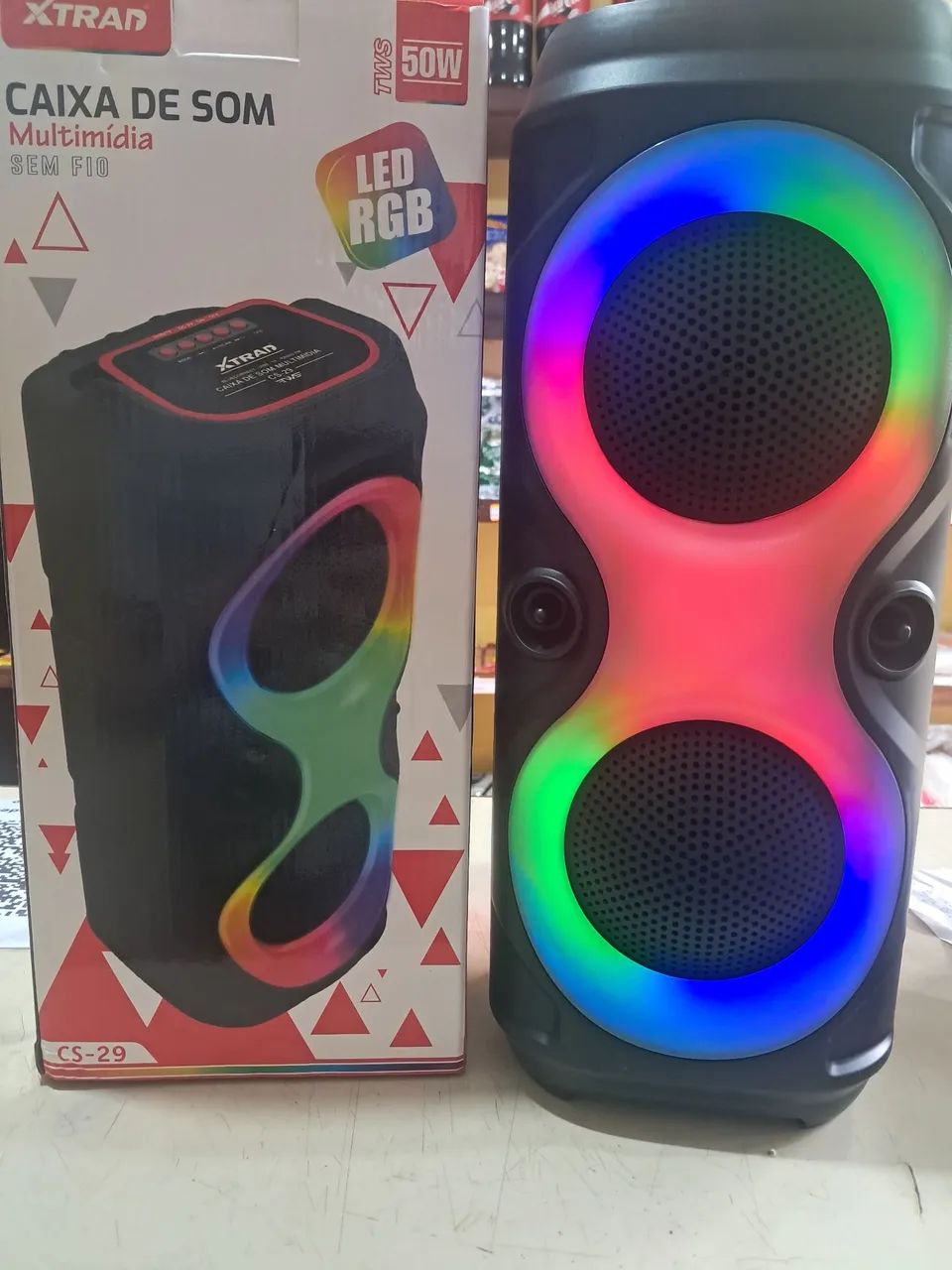 Caixa de som Bluetooth RGB LED