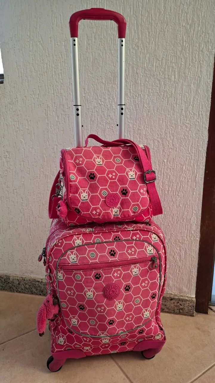 Mochila kipling de rodinha e merendeira original - Foto 2