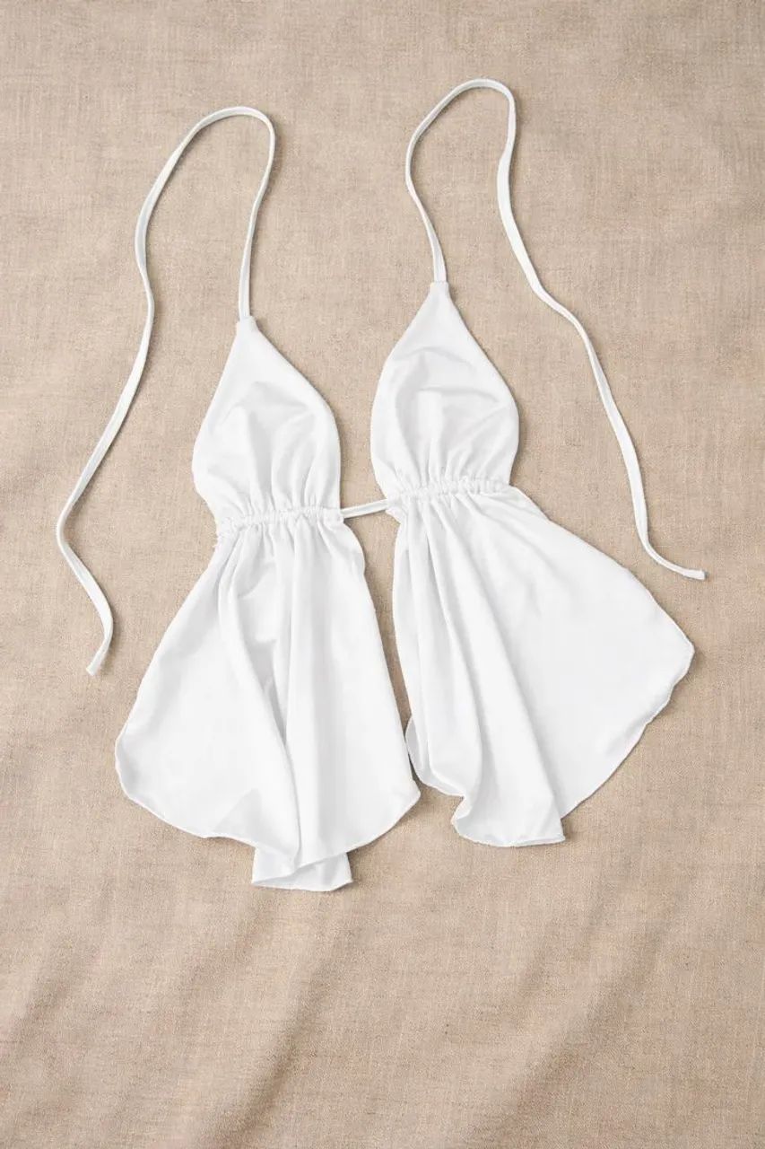 Cropped Cortininha Branco (Peça única)