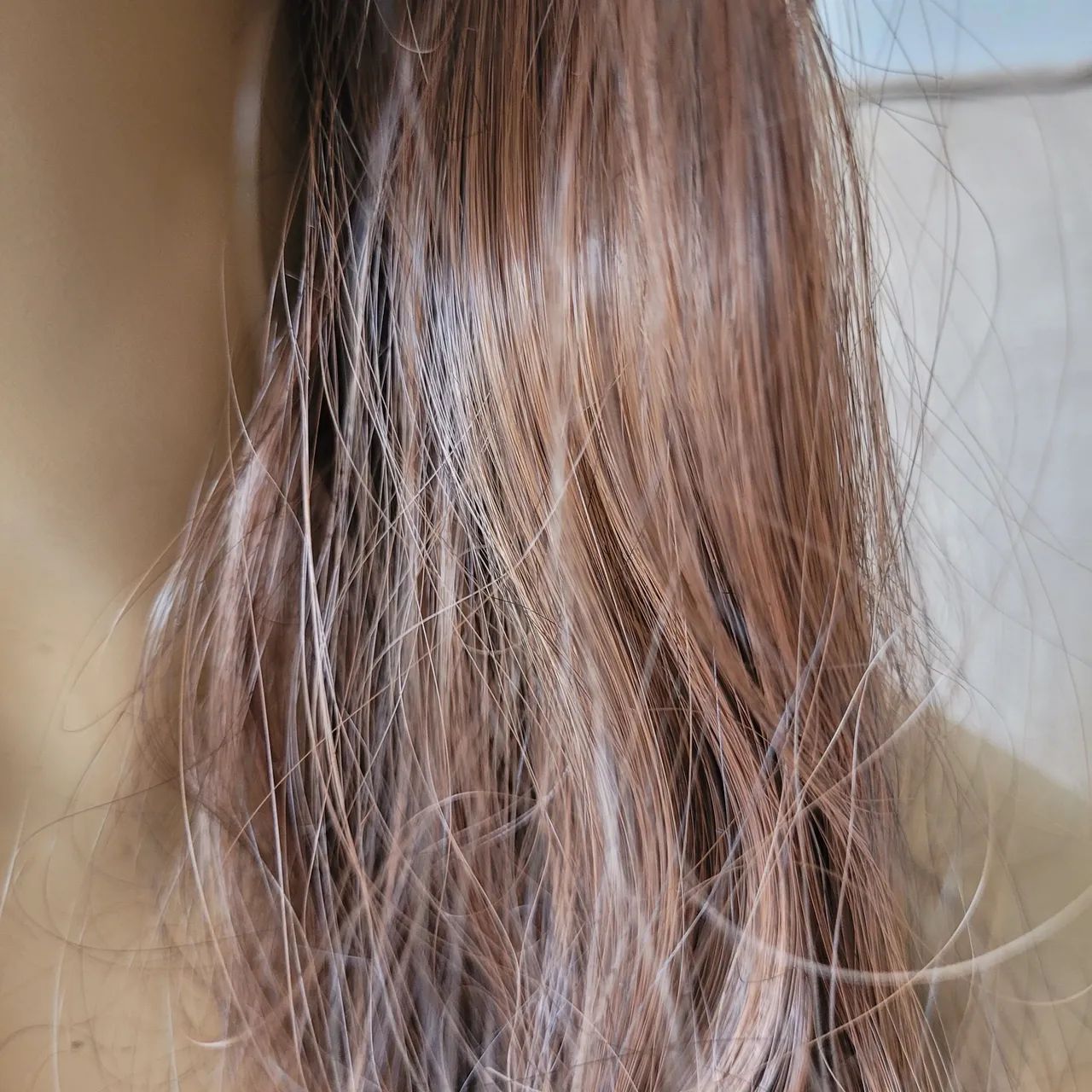 Peruca wig, castanho médio, com 65 cm. Nova. - Foto 4