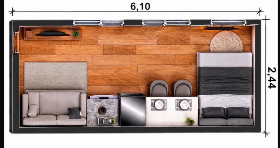 CONTAINER HABITACIONAL 20 PÉS (6x2,40m) - Foto 5