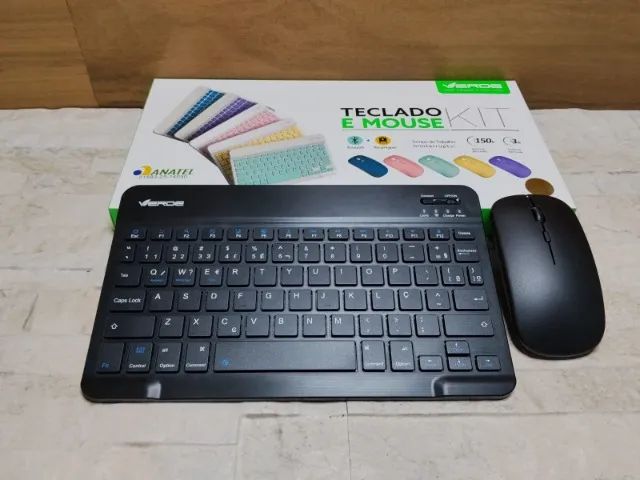 Teclado + Mouse Bluetooth Para Smartphones Notebook Tablet - Foto 3