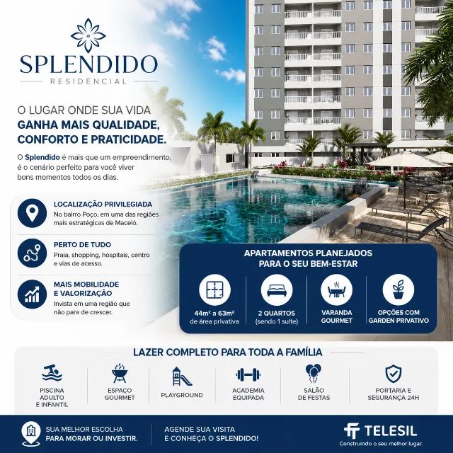 More Perto do Mar em maceio : Apto 2Q 44,64m² com Varanda e Área de Lazer Completa!