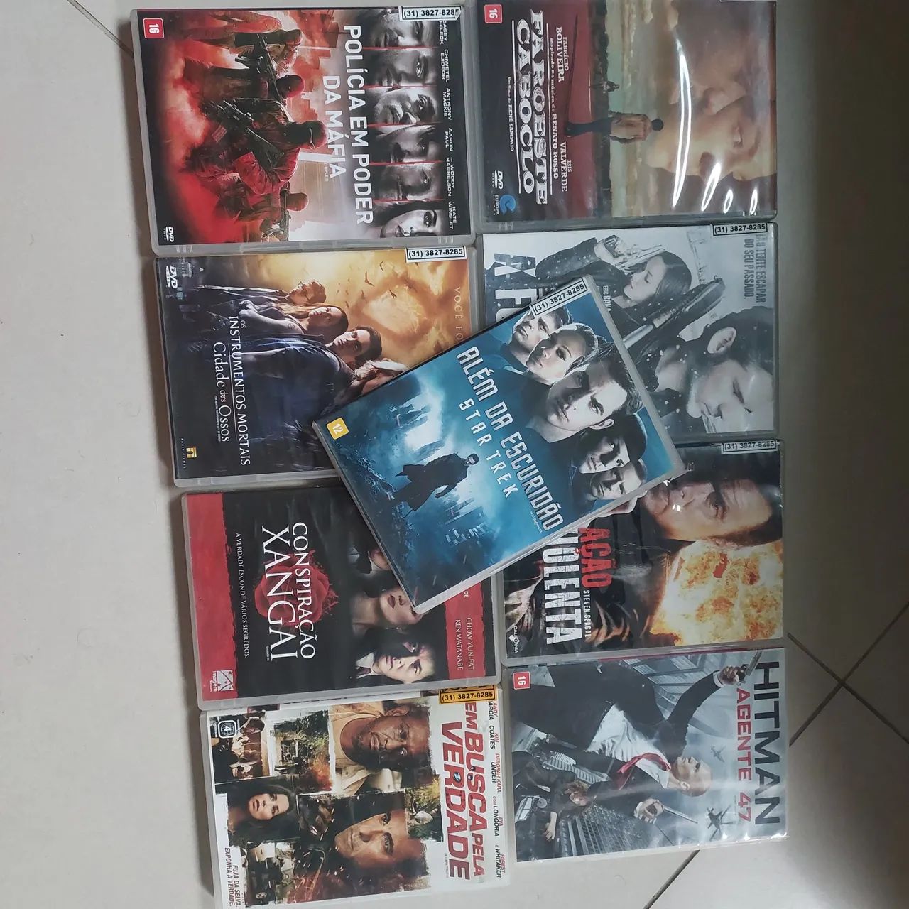 Lote 9 DVDs filmes 55 reais ou 10 cada 