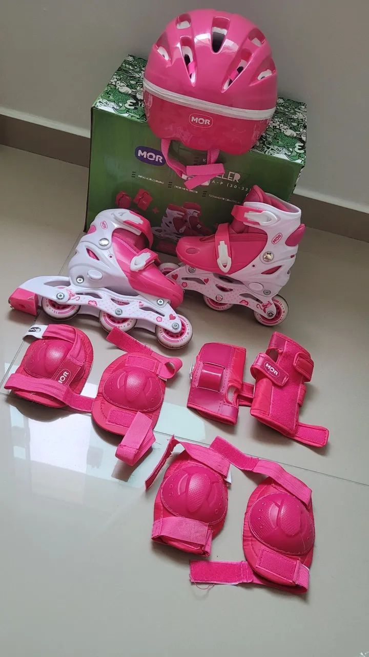 Patins infantil rosa - Foto 3