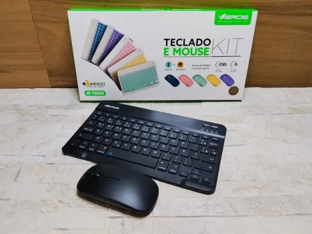 Teclado + Mouse Bluetooth Para Smartphones Notebook Tablet - Foto 2