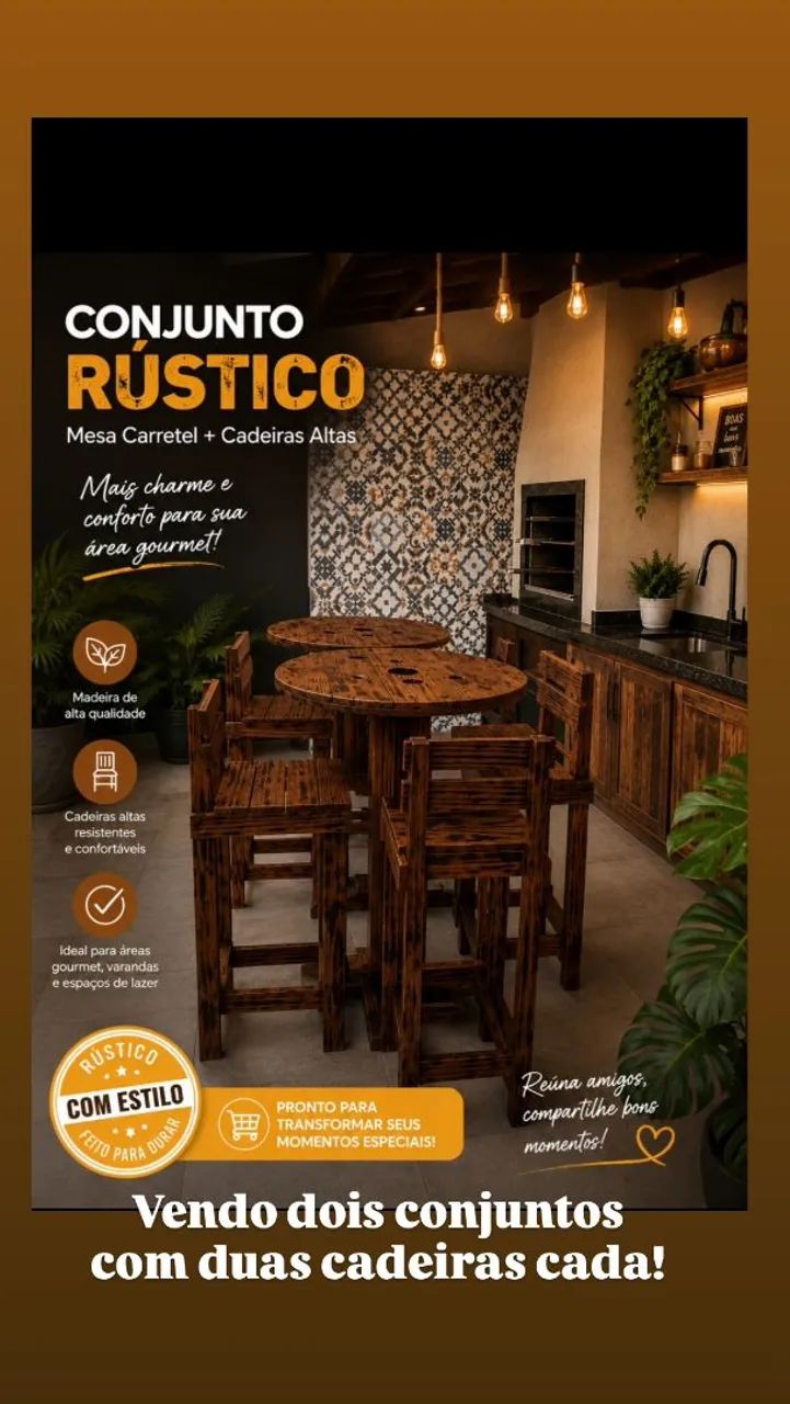 Mesa para área gourmet 