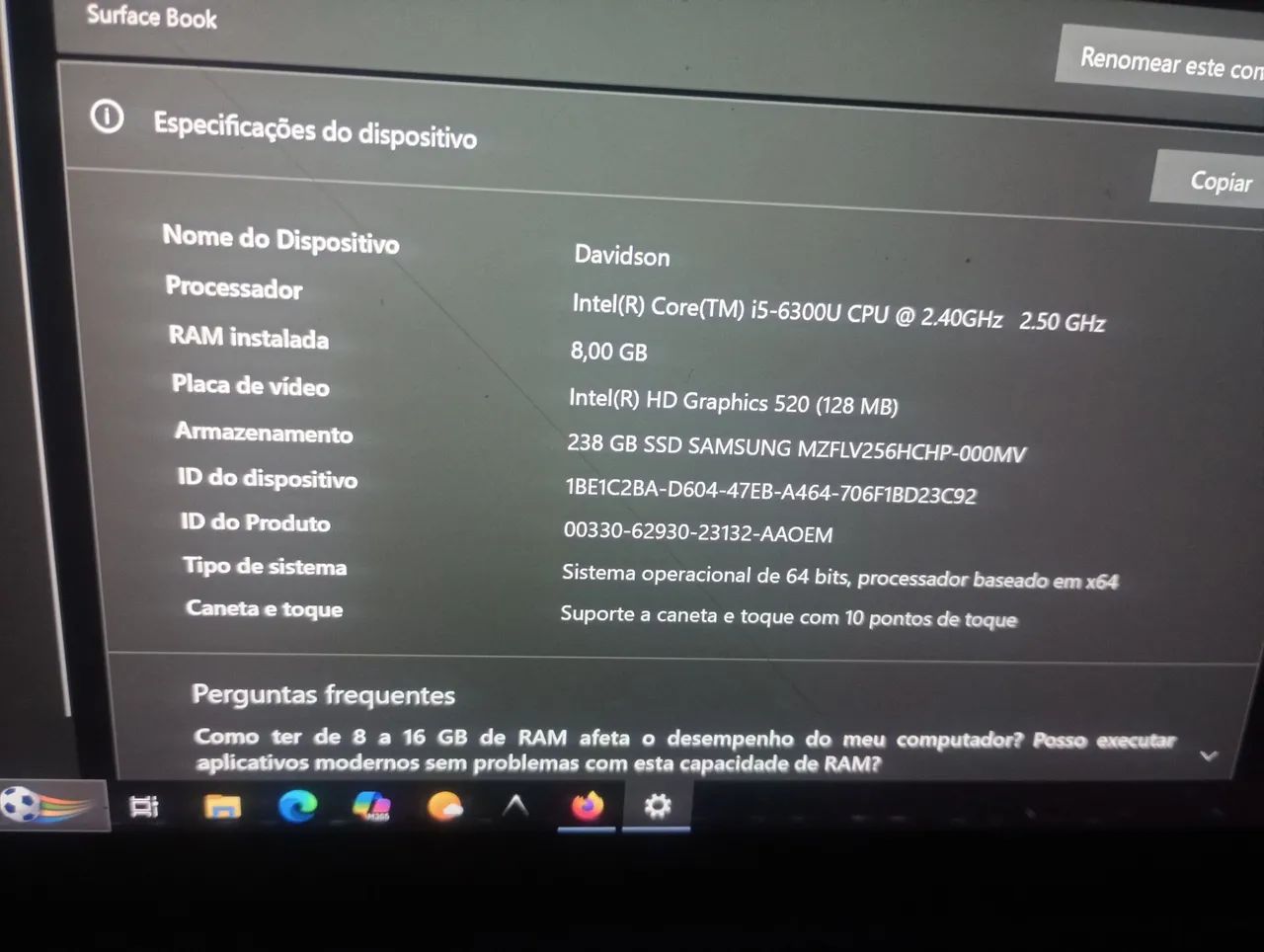Notebook Microsoft Surface 8 GB troco - Foto 5
