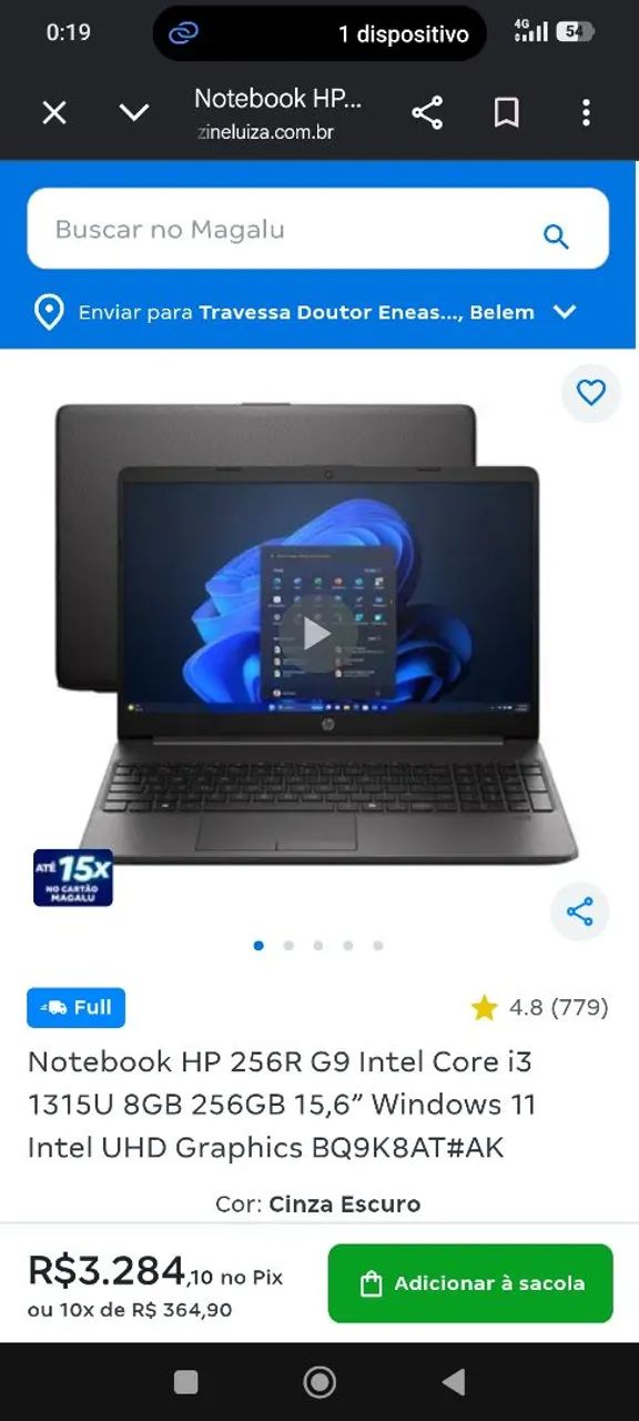 Notebook HP 6 meses de uso 